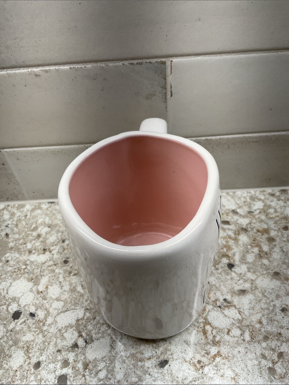 Rae Dunn Hot Mess Express Pink Interior Ceramic Mug - Picture 2 of 7
